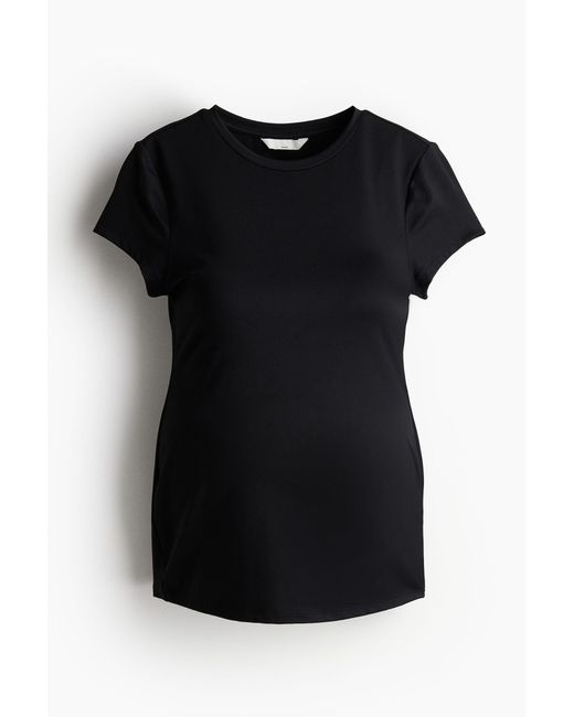 H&M Mama T-shirt Van Microvezel in het Black