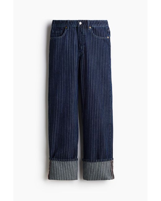 H&M Straight Regular Jeans in het Blue