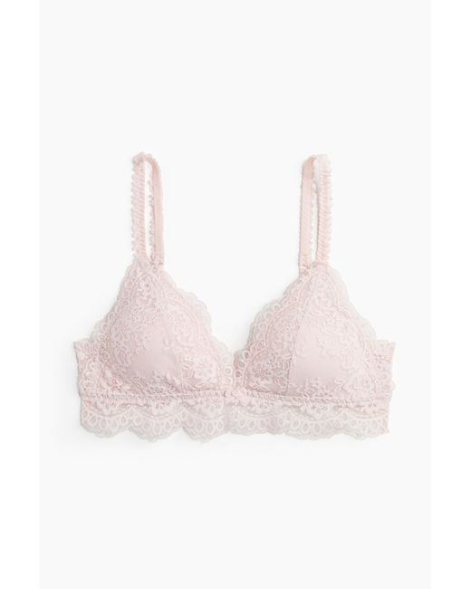 H&M Pink Wattierter Soft-BH mit Spitze