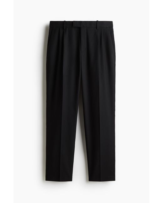 H&M Elegante Hose aus Leinenmix in Regular Fit in Black für Herren