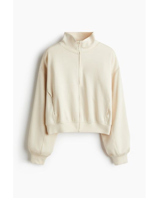H&M White Superweiche Jacke mit Reissverschluss