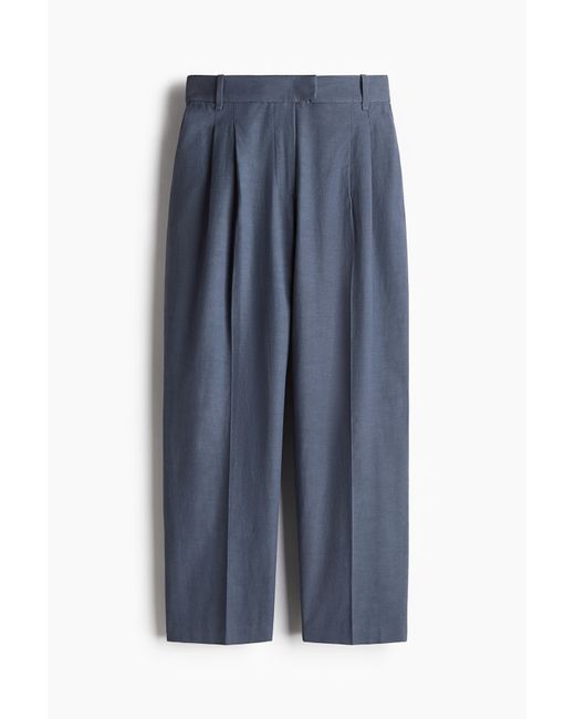 H&M Twill Broek Met Smal Toelopende Pijpen in het Blue