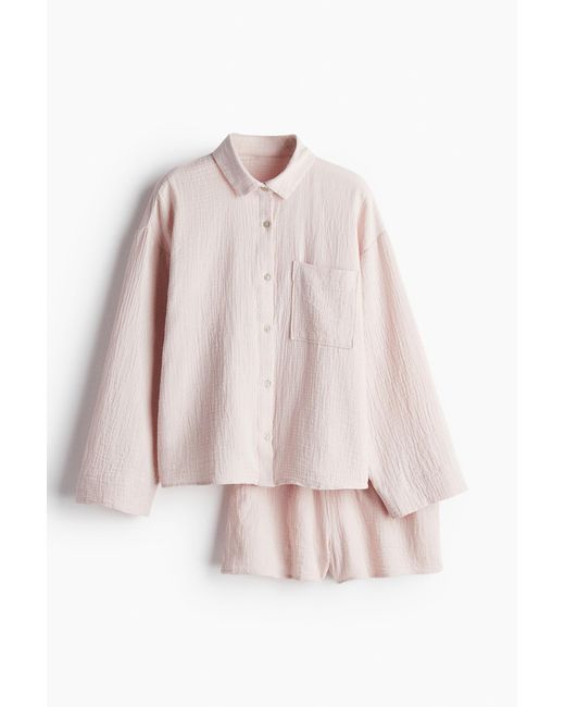 Chemise et short de pyjama H&M en coloris Pink