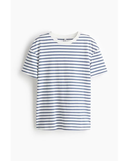 H&M Blue T-Shirt in Loose Fit