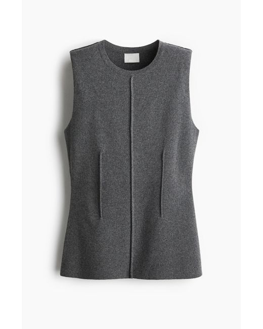 H&M Gray Top aus Wollmix