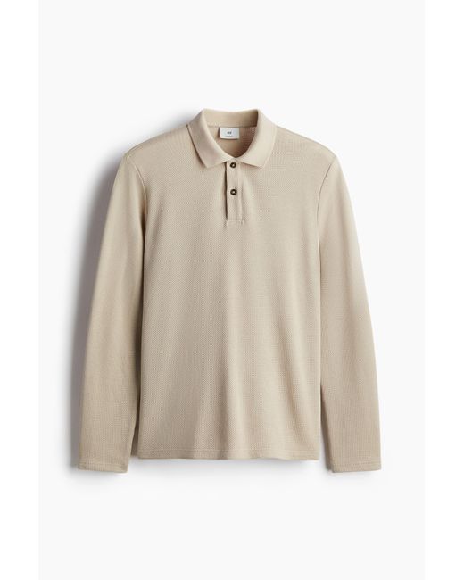 H&M Pikeeshirt in Regular Fit in Natural für Herren