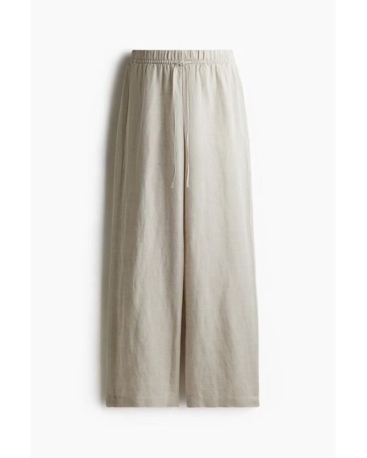 H&M Mama Before & After Broek Van Linnenmix in het White