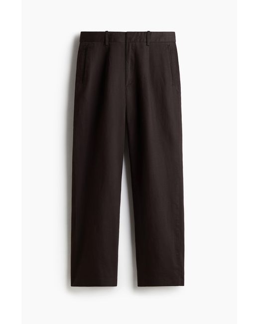 H&M Hose aus Leinenmix in Relaxed Fit in Black für Herren