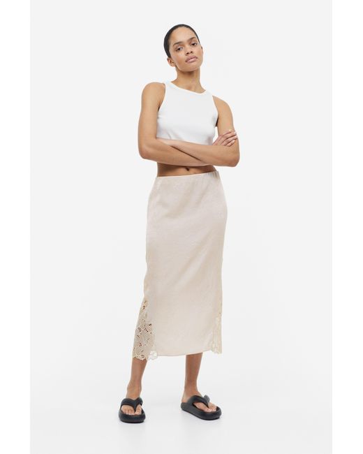H&M Skirt in White | Lyst