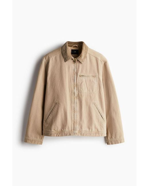Veste Regular Fit En Denim Avec Col Cotele H M pour homme en coloris Neutre Lyst