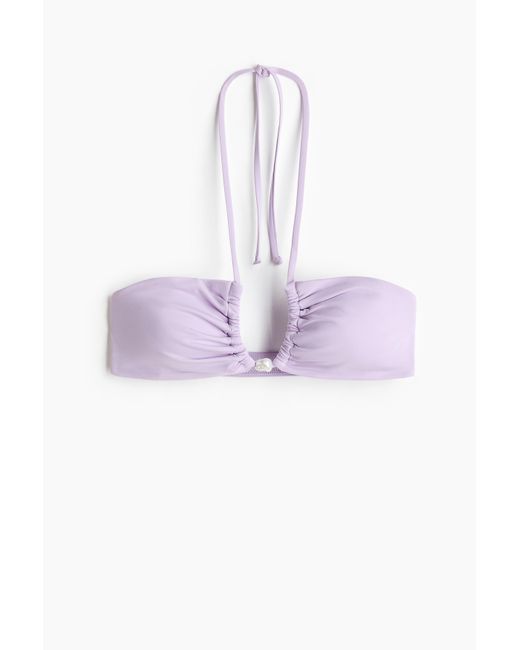 H&M Padded Halterbikinitop in het Pink