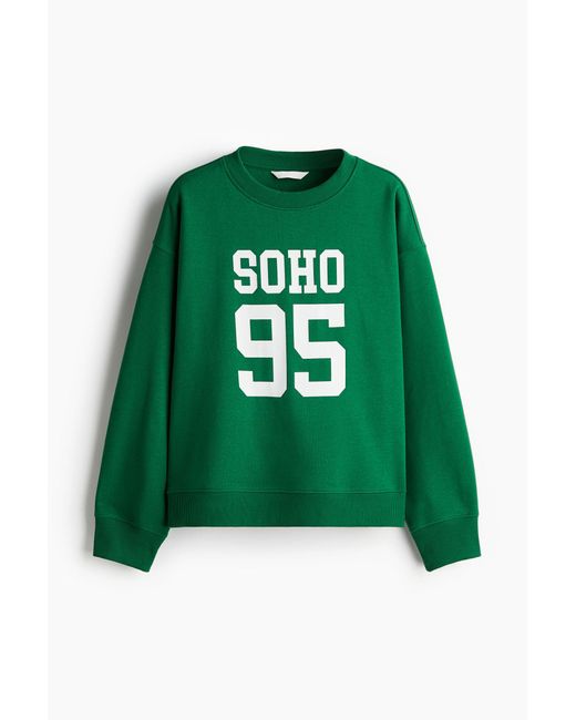 H&M Sweater Met Tekstmotief in het Green