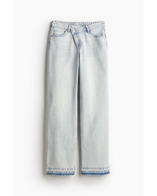 H&M Straight Regular Jeans in het White
