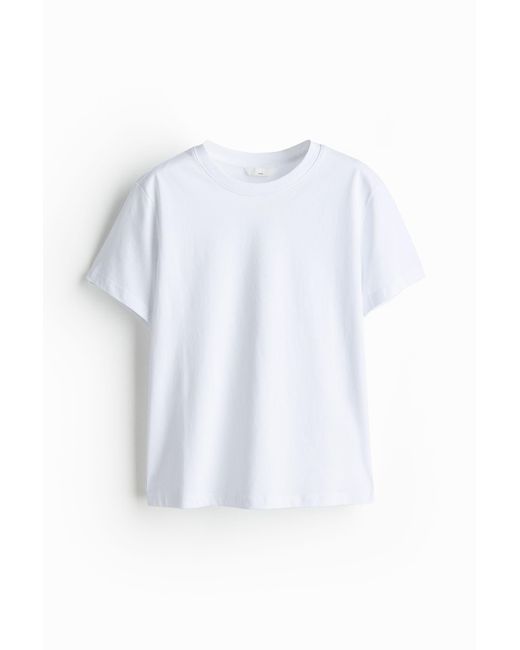 H&M White MAMA Still-T-Shirt aus Baumwolle