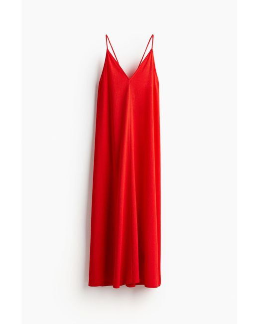H&M Maxi-jurk Van Structuurtricot in het Red