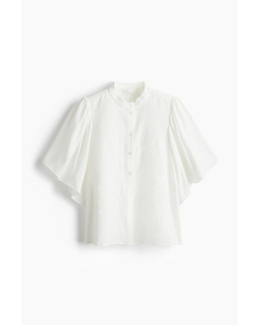 Blouse Brodée H&M en coloris White