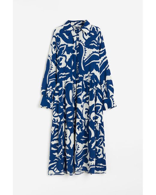 H&M Blue Blusenkleid aus Viskose
