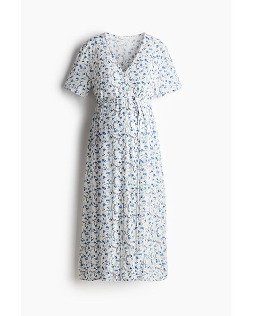 H&M White MAMA Before & After Kleid mit Bindegürtel