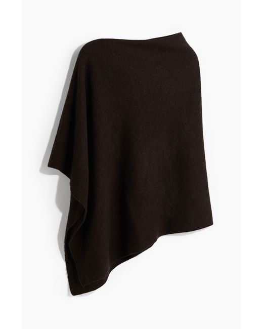 H&M Black Feinstrickponcho aus Kaschmirmix
