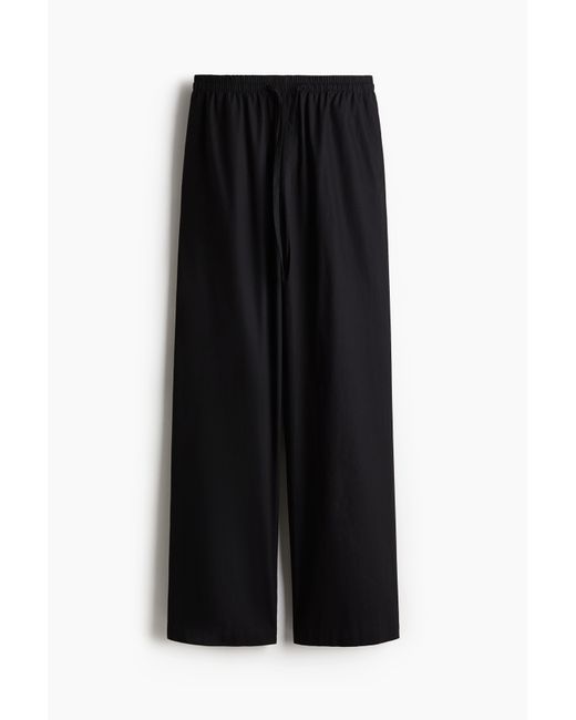 H&M Katoenen Broek Met Drawstring in het Black