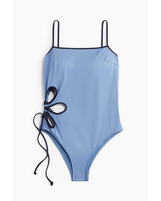 H&M Cutout-badpak Met Padded Cups in het Blue