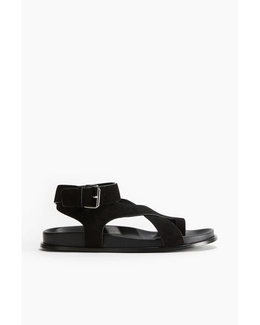 H&M Black Sandalen aus Veloursleder