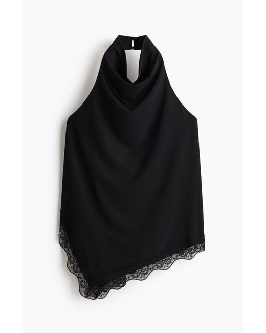 Top Dos Nu Avec Dentelle H&M en coloris Black