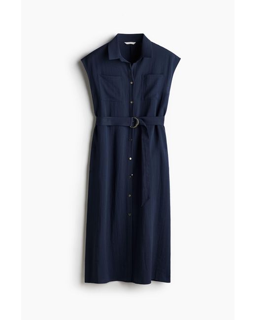 H&M Blue Kleid mit Gürtel