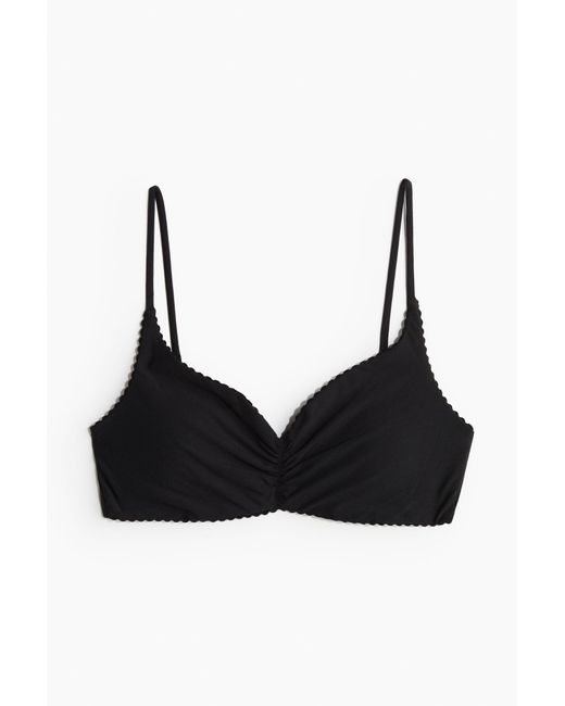 H&M Padded Bikinitop in het Black