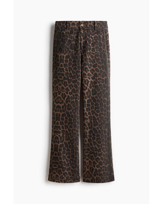 H&M Flared High Jeans in het Brown