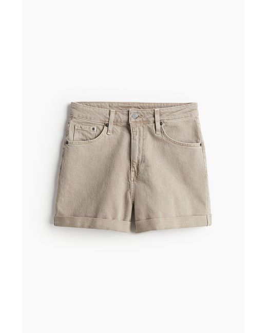 Short en denim Mom Ultra High H&M en coloris Natural