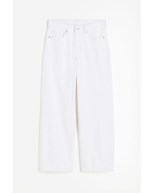 H&M Baggy Wide Low Jeans in het White
