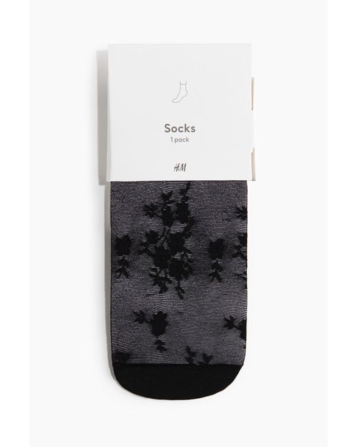 Chaussettes En Dentelle H&M en coloris Black