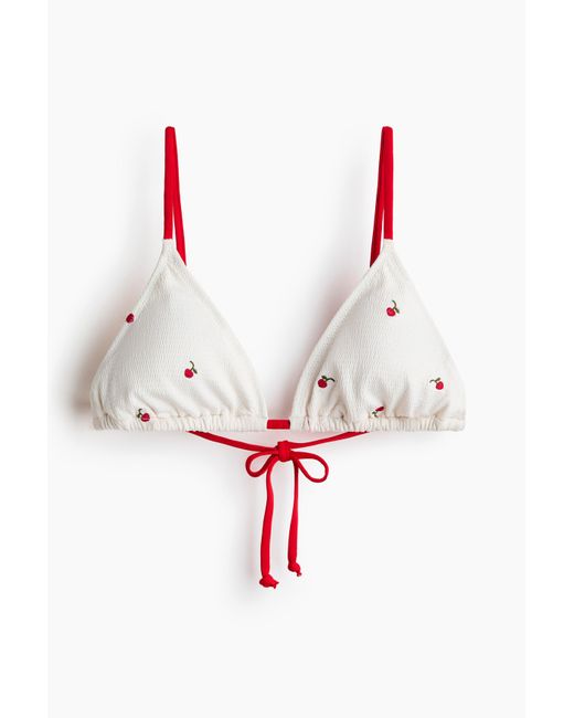 H&M Padded Triangelbikinitop in het Red