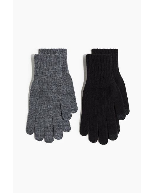 H&M Black 2er-Pack Touchscreen-Handschuh