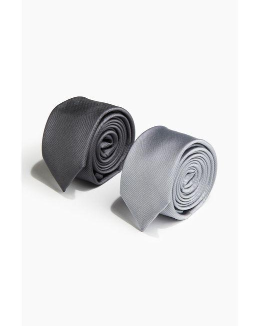H&M 2er-Pack Krawatten in Gray für Herren