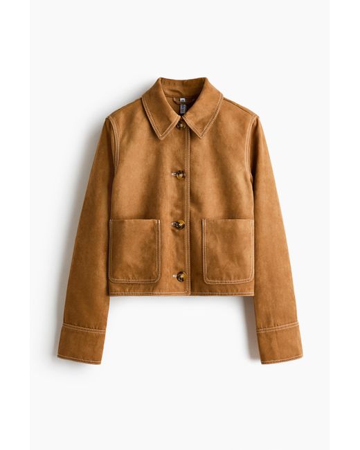 H&M Brown Jacke mit Kragen