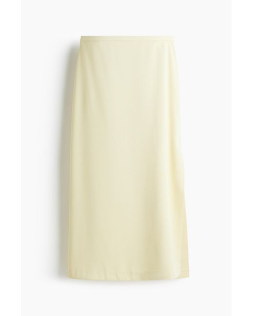 H&M White Jupe mit Seitenschlitz