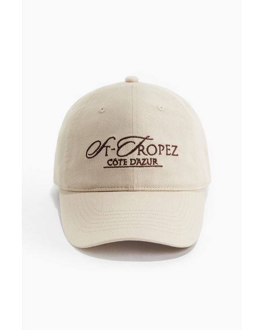 H&M Natural Twillcap mit Motivstickerei