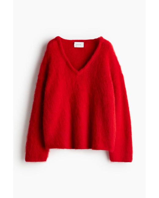 Pull Oversize En Mohair Mélangé H&M en coloris Red