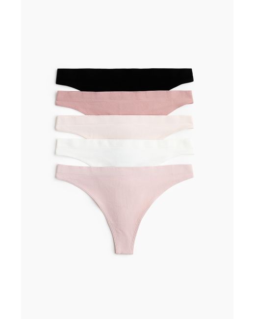 H&M Pink 5er-Pack Tangas Seamless