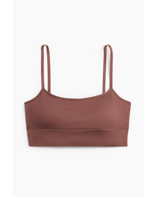 H&M Brown Wattiertes Bralette Seamless