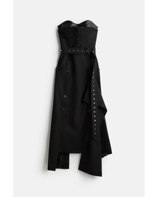Robe bustier avec soutien gorge en cuir H M en coloris Noir Lyst