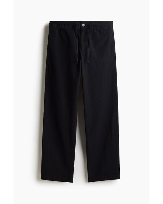 H&M Broek Van Seersucker in het Black voor heren
