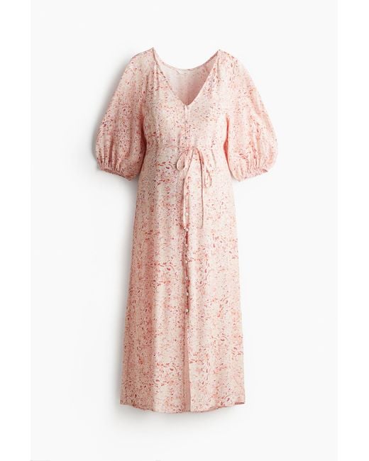 H&M Pink MAMA Crêpe-Kleid mit Bindegürtel