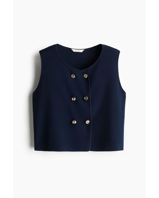 H&M Blue Zweireihiges Gilet