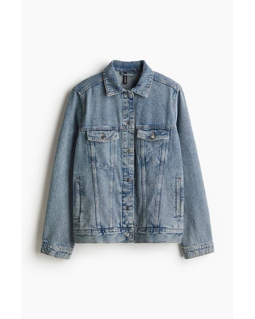 H&M Blue Jeansjacke mit Schulterpolstern