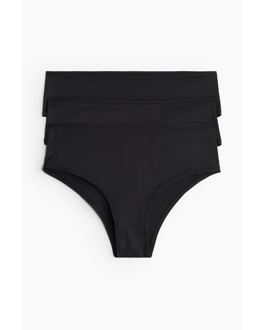H&M Set Van 3 Slips Van Microvezel in het Black