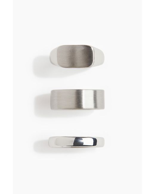 H&M 3er-Pack Ringe in White für Herren