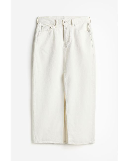 H&M White Ankle Column Skirt